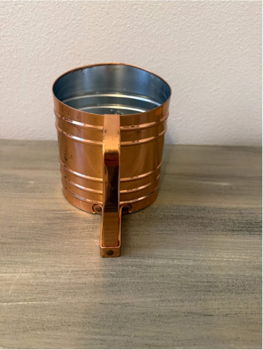 Vintage Foley Sift-Chine Triple Screen Flour Sifter Copper Finish Kitchen
